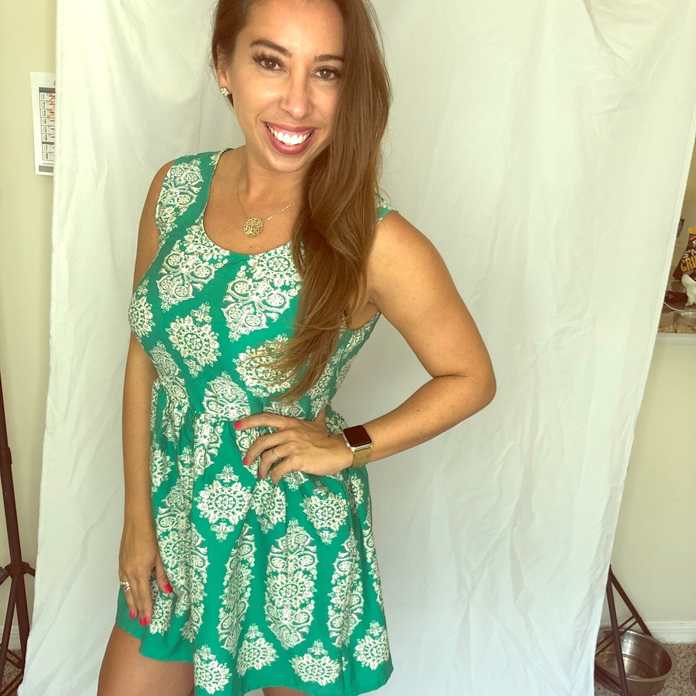 Green Paisley Print Dress